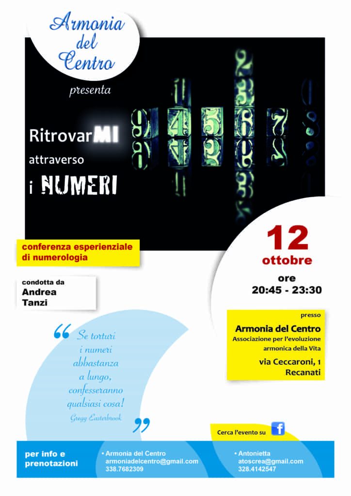 Conferenza esperienziale di Numerologia