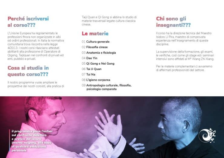 Corso di formazionedi taiji quan e qi gong