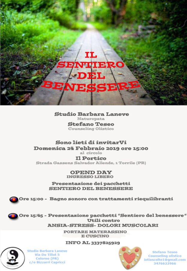 Opend Day il sentiero del benessere