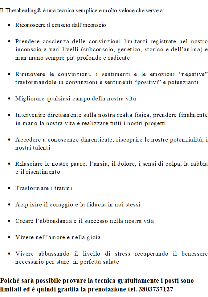 Conferenza sul Thetahealing®