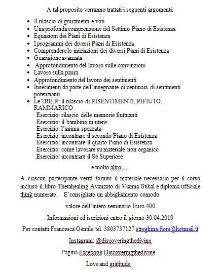 Corso DNA avanzato Thetahealing