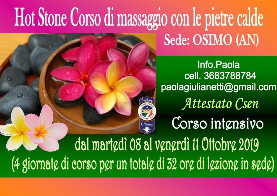Corso di massaggio con le pietre calde