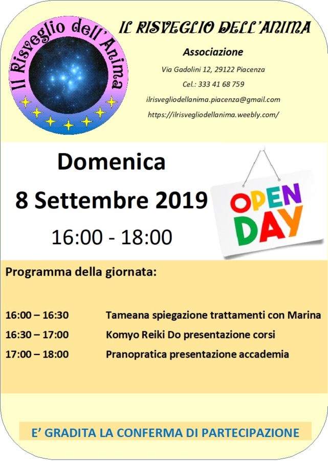 Open Day "Il Risveglio dell'Anima"