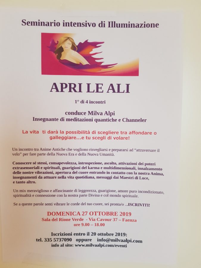 Apri le ali: seminario intensivo di illuminazione