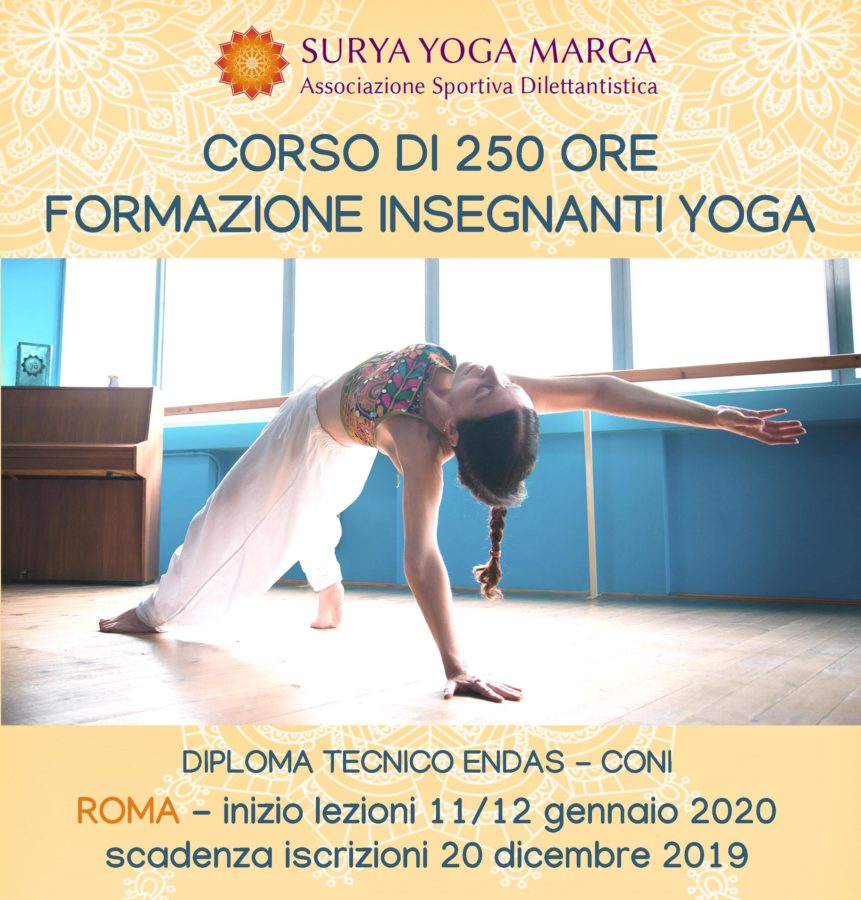 Corso di 250 ore formazione insegnanti yoga