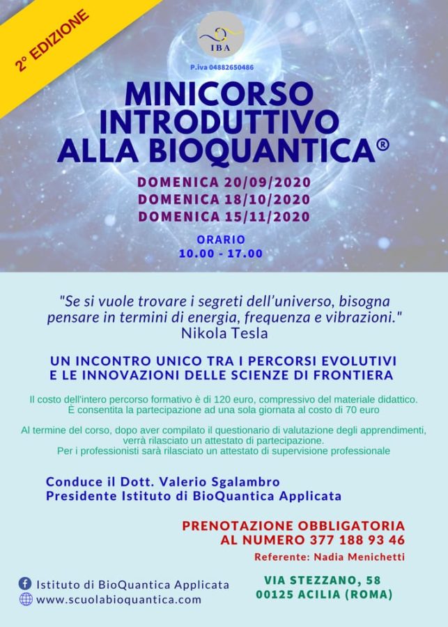 Mini corso Introduttivo alla Bioquantica
