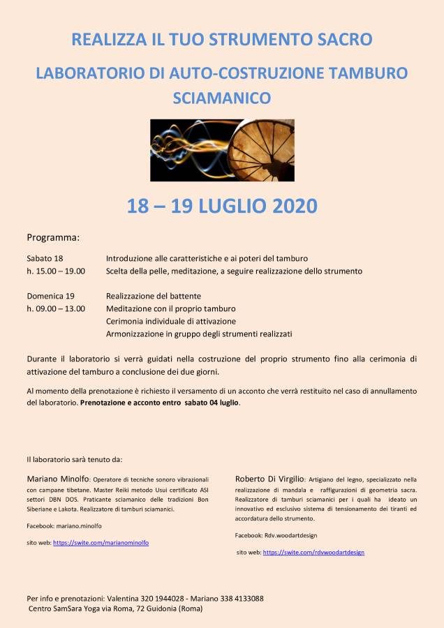 Laboratorio costruzione Tamburo Sciamanico