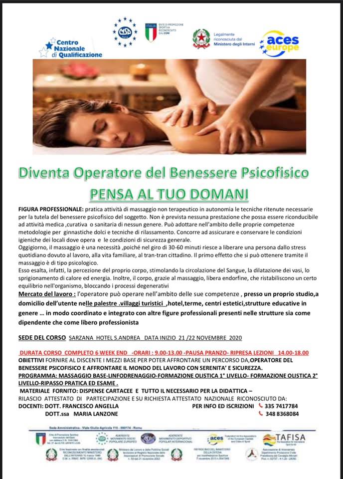 Corso operatore benessere qualificato