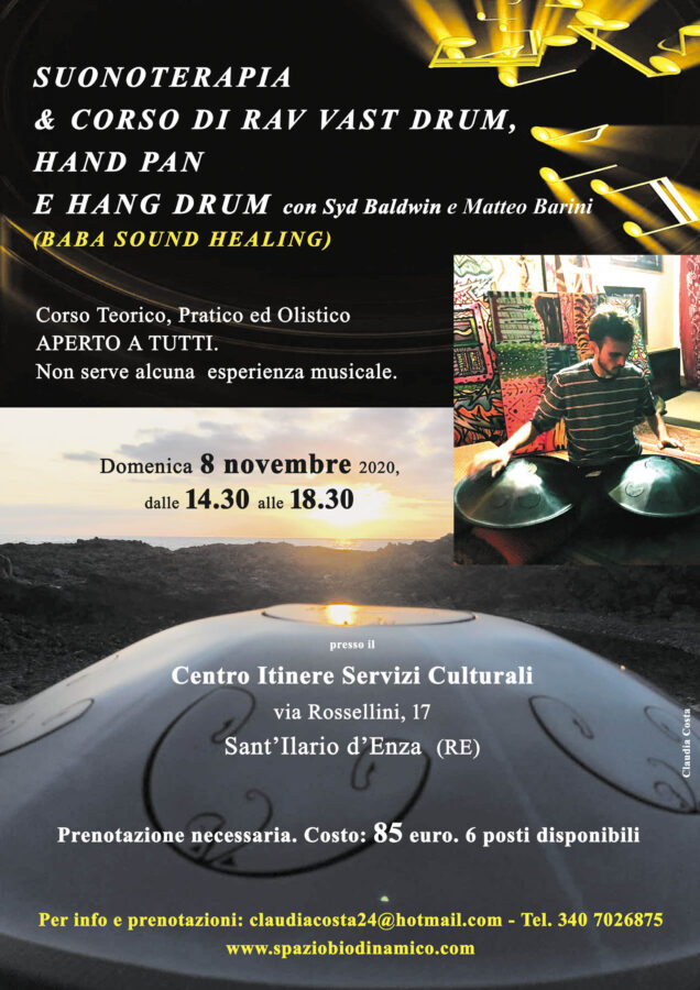 Suonoterapia e corso di Rav Vast Drum