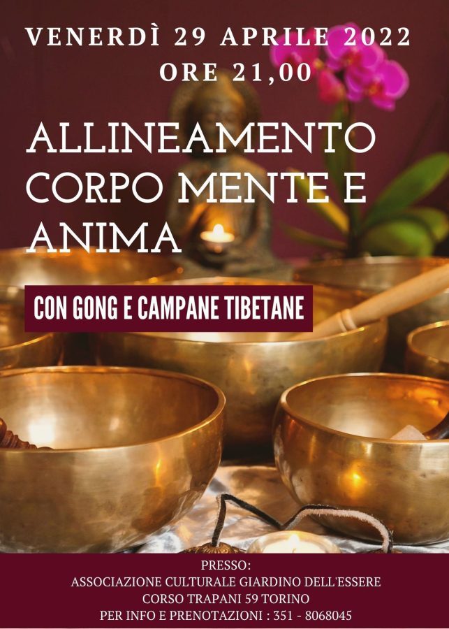 Bagno sonoro con gong e campane tibetane