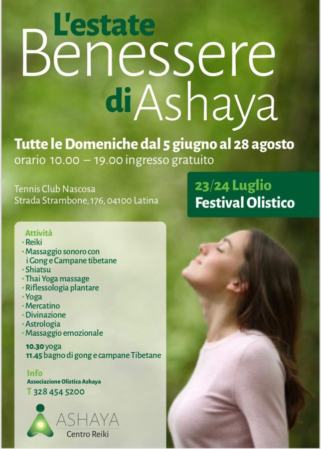 L'Estate di Ashaya-Domeniche di benessere
