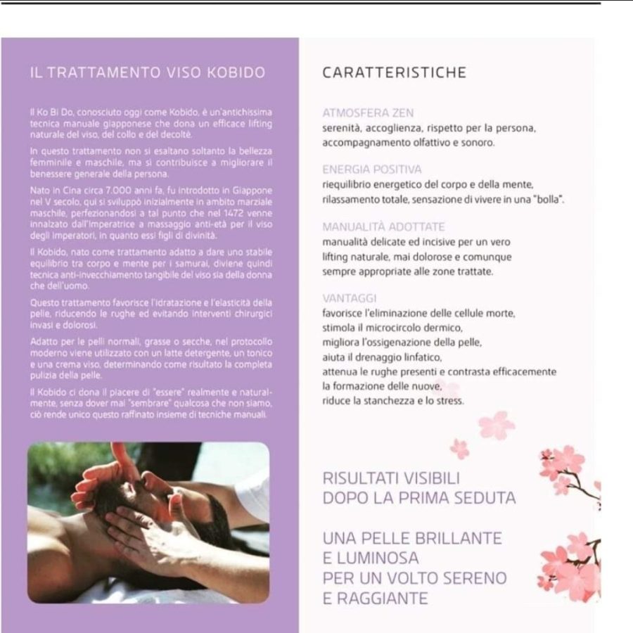 Corso trattamento viso Kobido