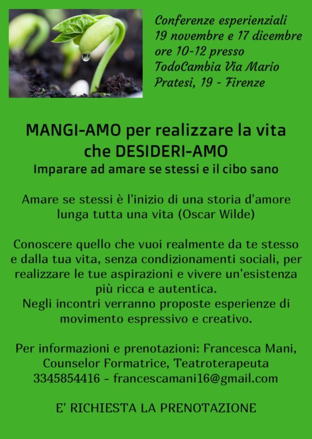 Imparare ad amare se stessi e il cibo sano