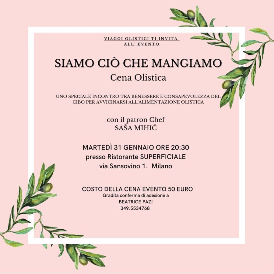 Siamo ciò che mangiamo - Cena olistica