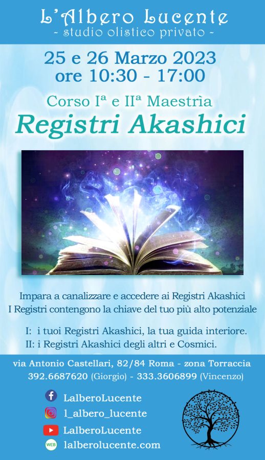 Corso Registri Akashici Iª e IIª Maestrìa