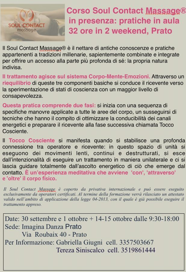 Corso massaggio Soul Contact