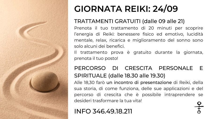 Trattamenti Reiki gratuiti e conferenza