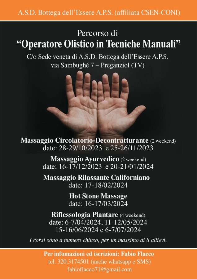 Percorso op. olistico in tecniche manuali