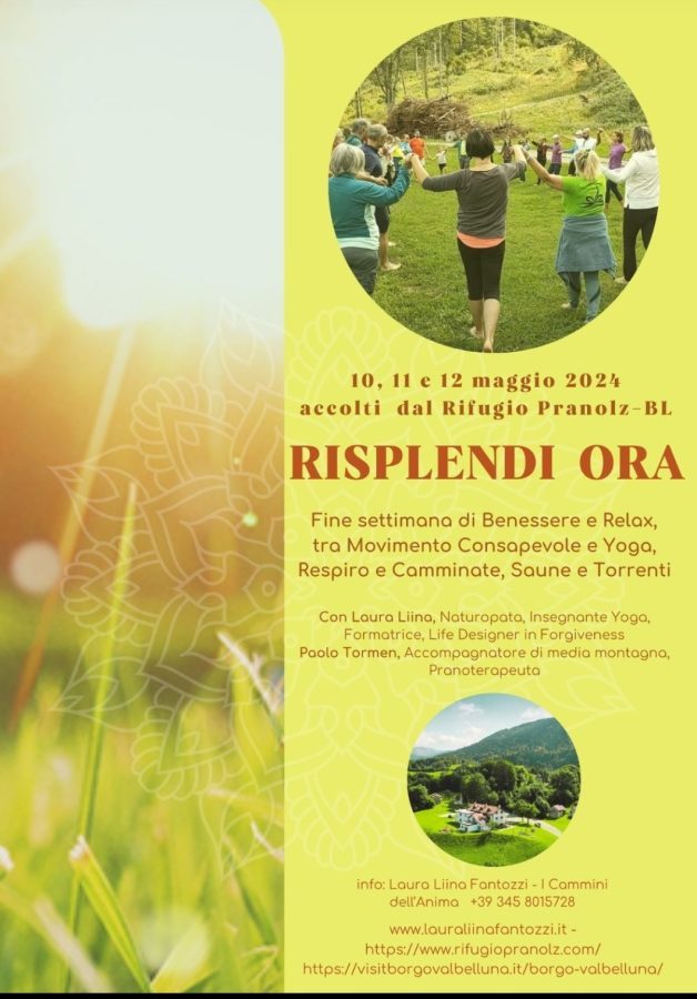 Risplendi Ora-Cammini, Yoga, relax, sauna
