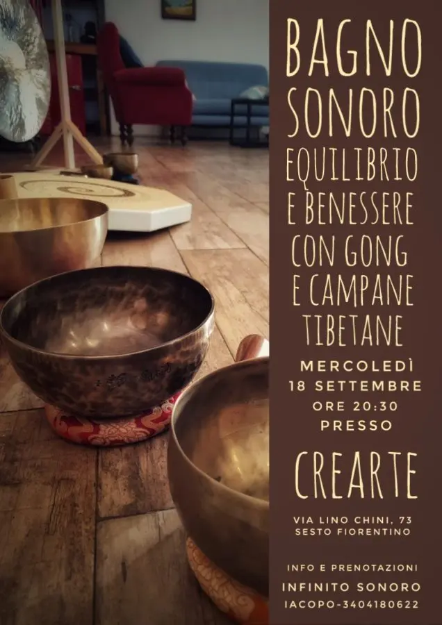 Bagno sonoro con gong e campane tibetane a Sesto Fiorentino