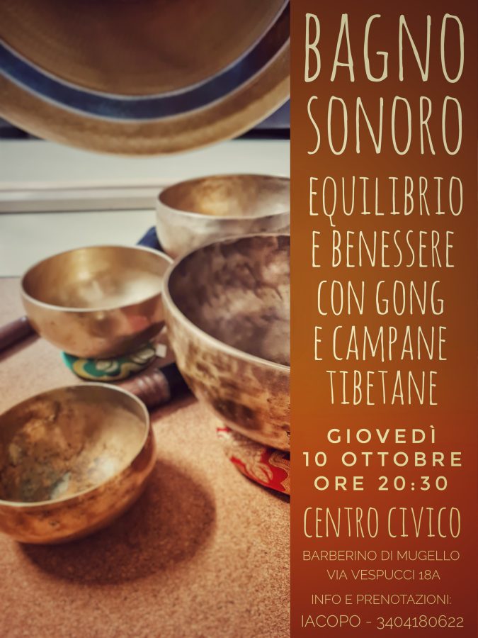 Bagno sonoro con gong e campane tibetane
