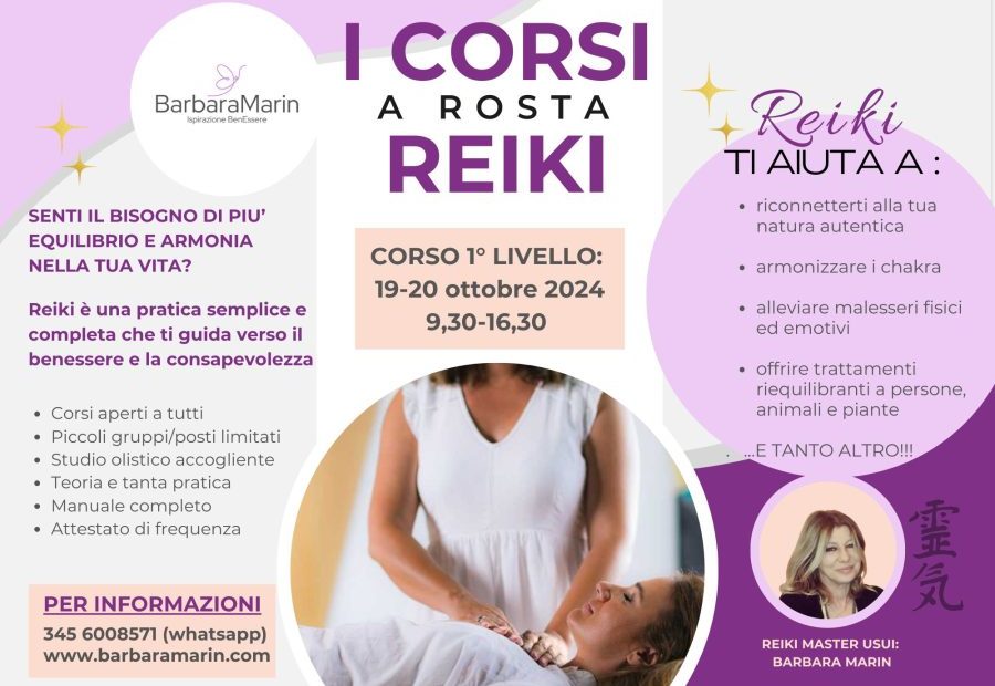 Corso Reiki Usui 1°livello, in presenza