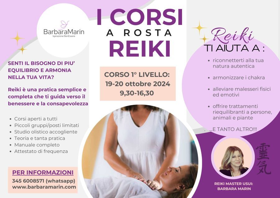 Corso Reiki Usui 1°livello, in presenza