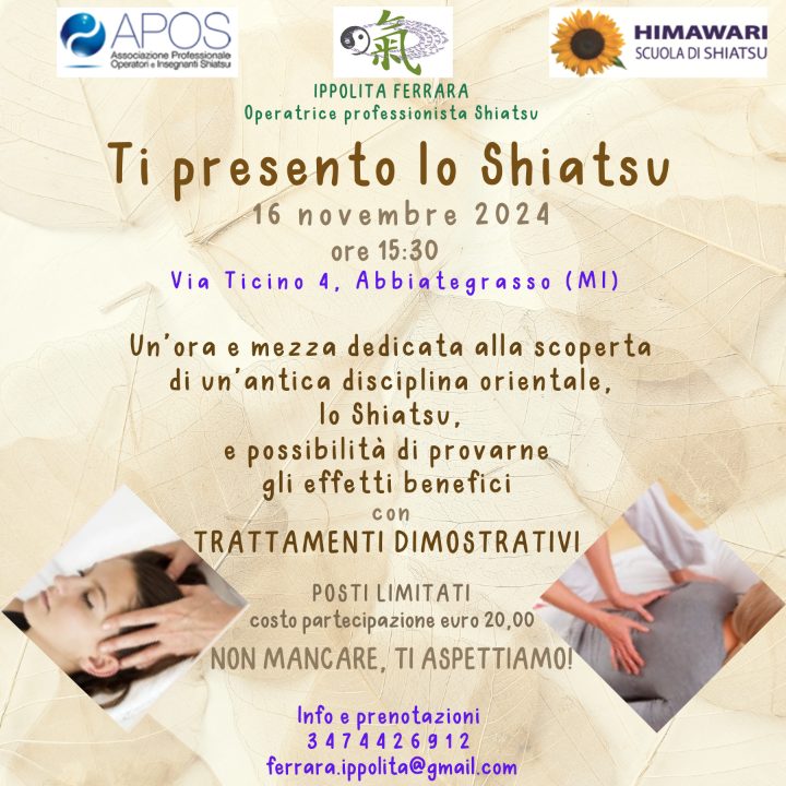 Ti presento lo Shiatsu