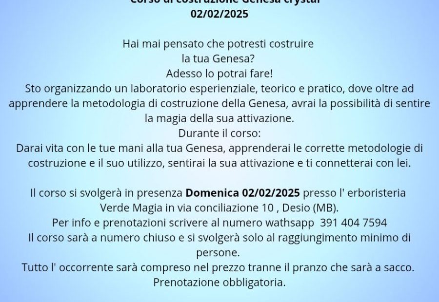 Corso costruzione Genesa Crystal