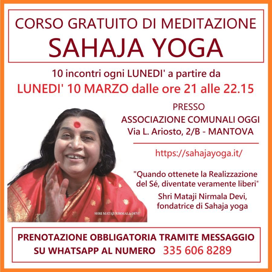 Corso gratuito di meditazione Sahaja yoga