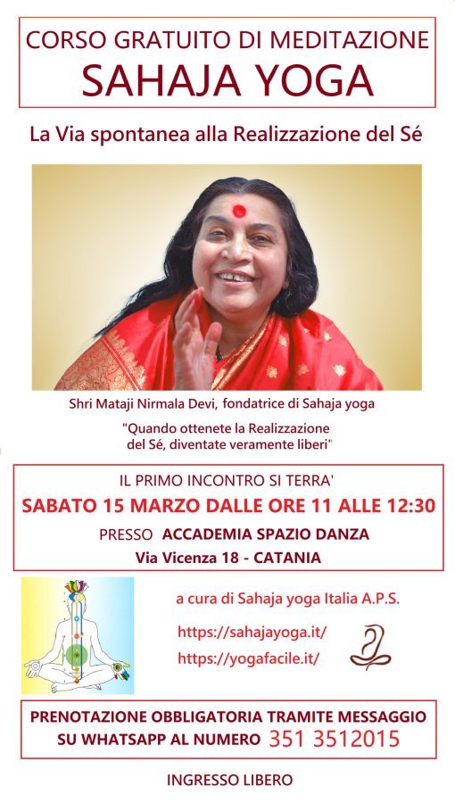 Corso gratuito di meditazione Sahaja yoga