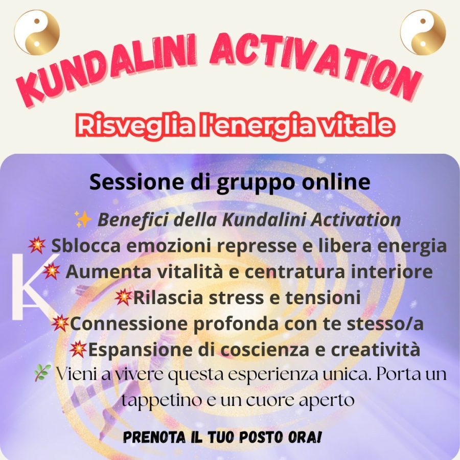 Attivazione Kundalini sessione online per risveglio energetico e chiarezza mentale