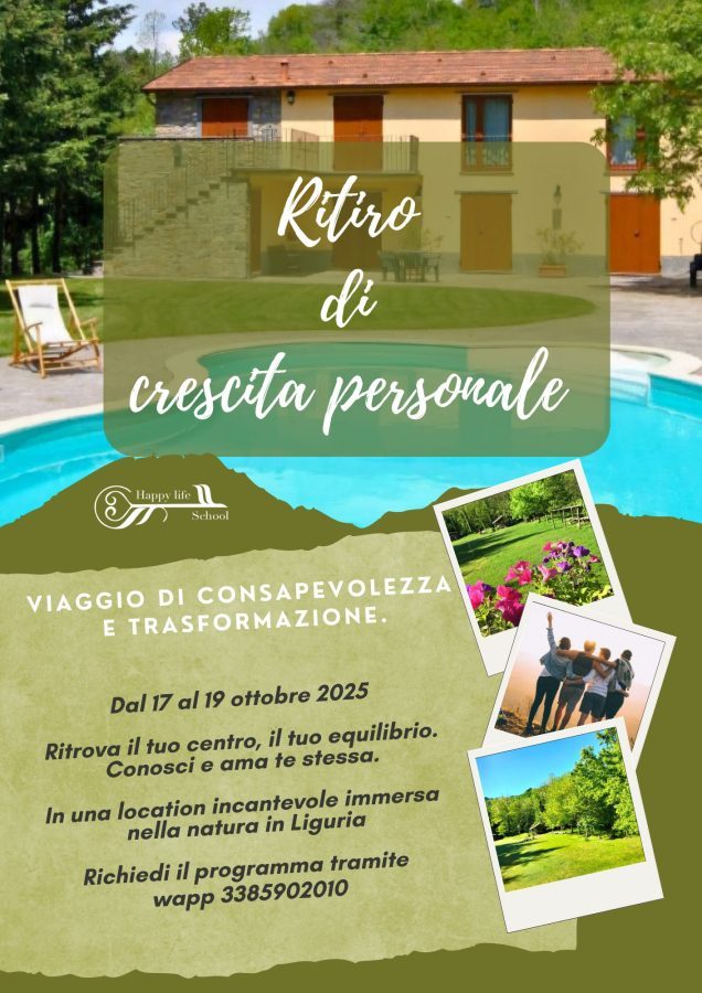 Ritiro crescita personale natura Liguria ottobre 2025