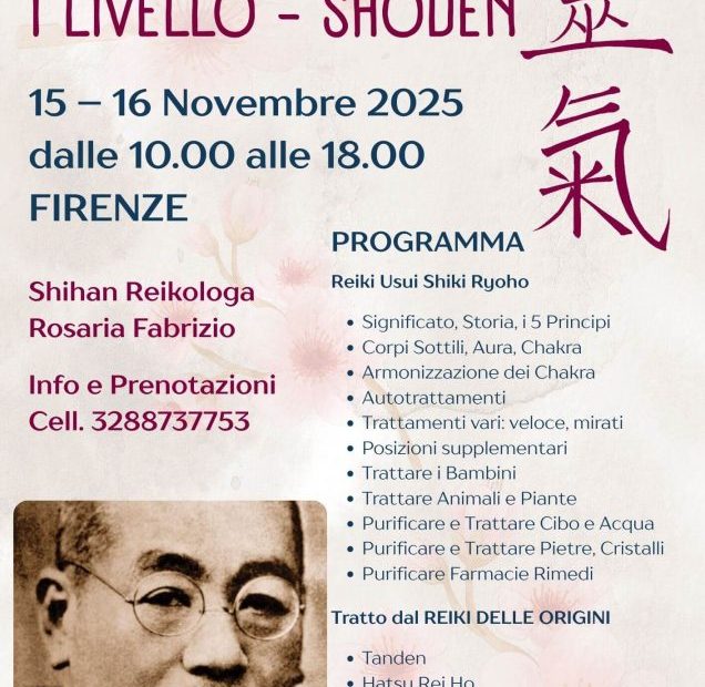Corso I livello Reiki - Metodo Mikao Usui