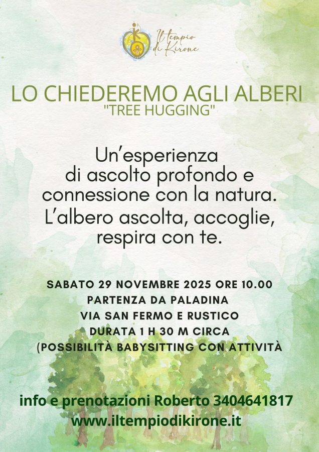 Esperienza di connessione con gli alberi e mindfulness nella natura a Paladina Bergamo