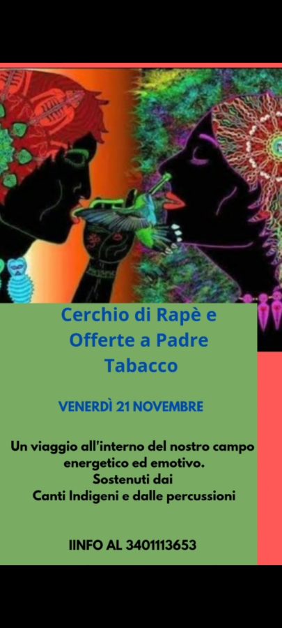 Cerimonia Rapé medicina ancestrale amazzonica canti indigeni Torri Quartesolo Vicenza