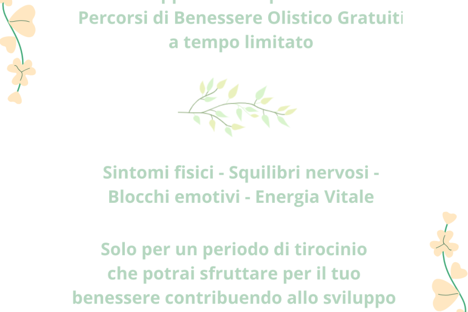 Percorso olistico gratuito per tirocinio