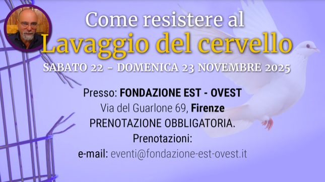 Seminario resistere lavaggio cervello manipolazione mediatica Enrico Carotenuto Firenze