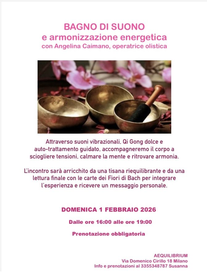 Bagno di suono con campane tibetane per armonizzazione energetica e rilassamento profondo