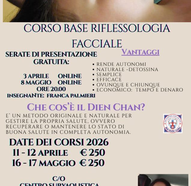 CORSO BASE RIFLESSOLOGIA FACCIALE