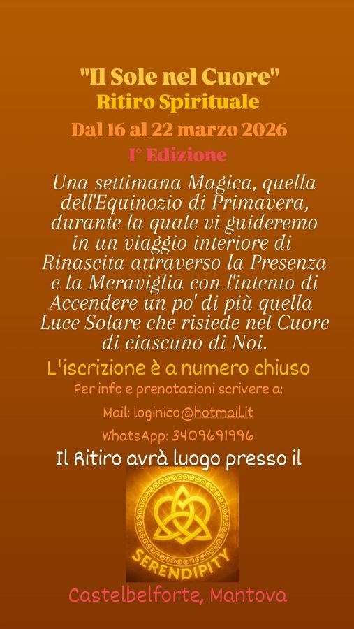 Ritiro spirituale equinozio di primavera con pratiche di presenza e apertura del cuore a Castelbelforte