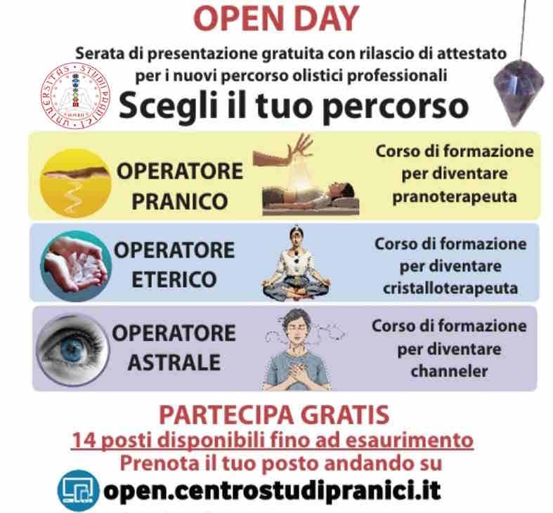 Open day gratuito pranoterapia cristalloterapia channeling energie sottili Ancona online