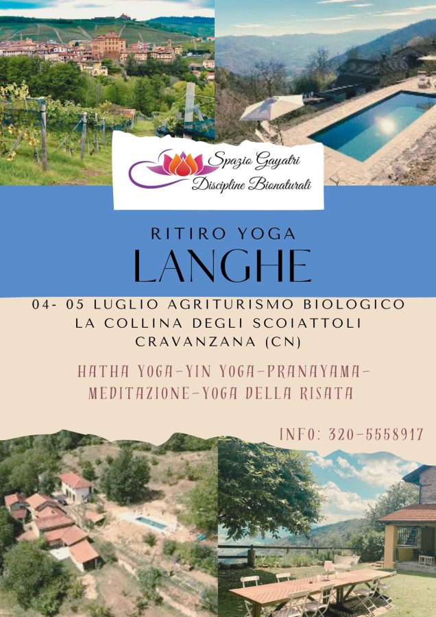 Ritiro yoga estivo nelle Langhe Cravanzana tra boschi e colline patrimonio UNESCO hatha yin yoga