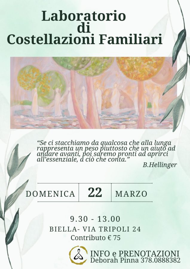 Costellazioni familiari di gruppo a tema libero a Biella, marzo 2026