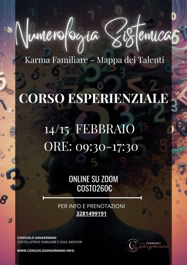 Corso avanzato di numerologia sistemica online con archetipi e karma familiare