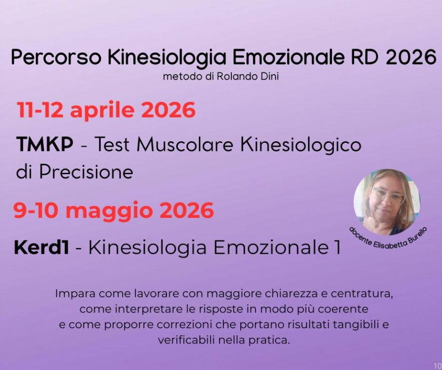 Corso kinesiologia emozionale RD test muscolare kinesiologico Pesaro