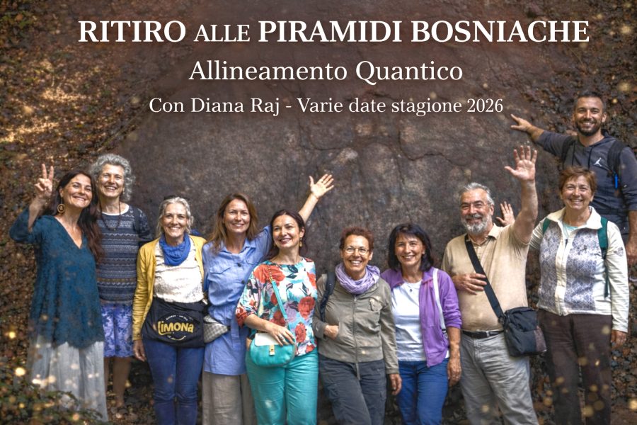 Diana Raj durante un ritiro meditativo presso le Piramidi Bosniache a Visoko