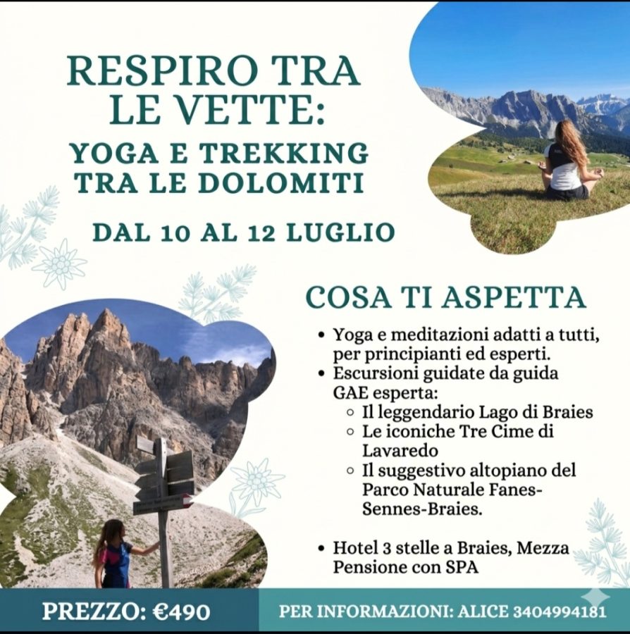 Yoga e trekking tra le Dolomiti: un'esperienza di respiro tra le vette