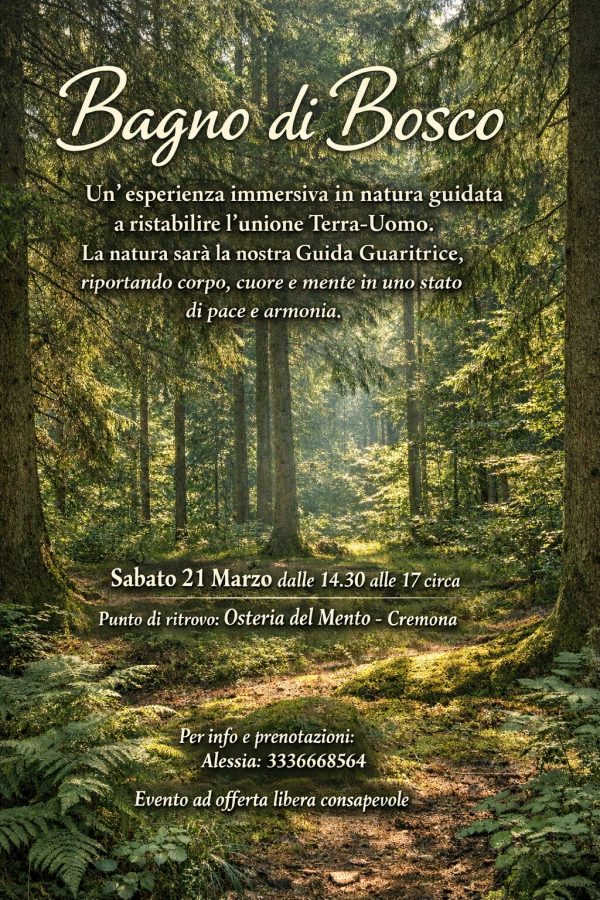 Bagno di bosco a Cremona pratica shinrin yoku per il benessere in natura
