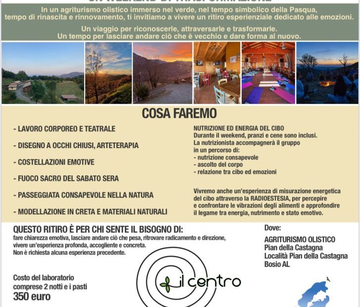 Ritiro di Pasqua-diamo forma alle emozioni